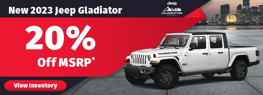 Get up to 20% off on a new 2023 Jeep Gladiator in Madison TN